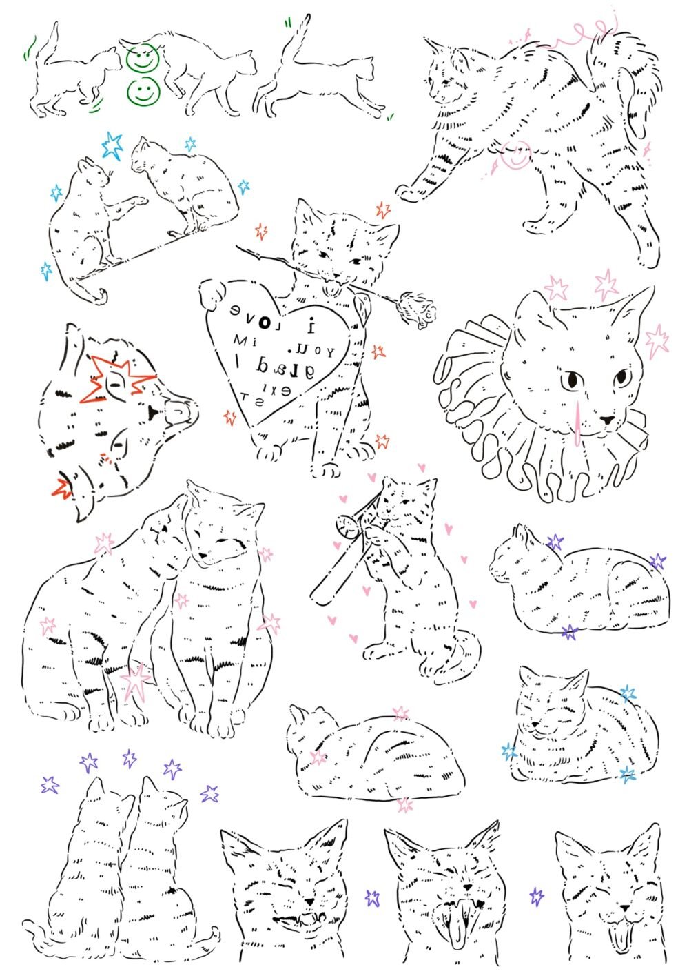 Cats temporary tattoo
