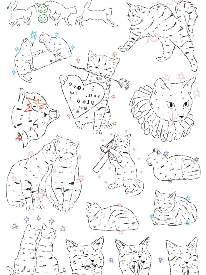 Cats temporary tattoo