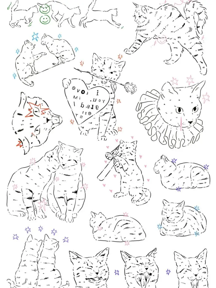 Cats Cats temporary tattoo
