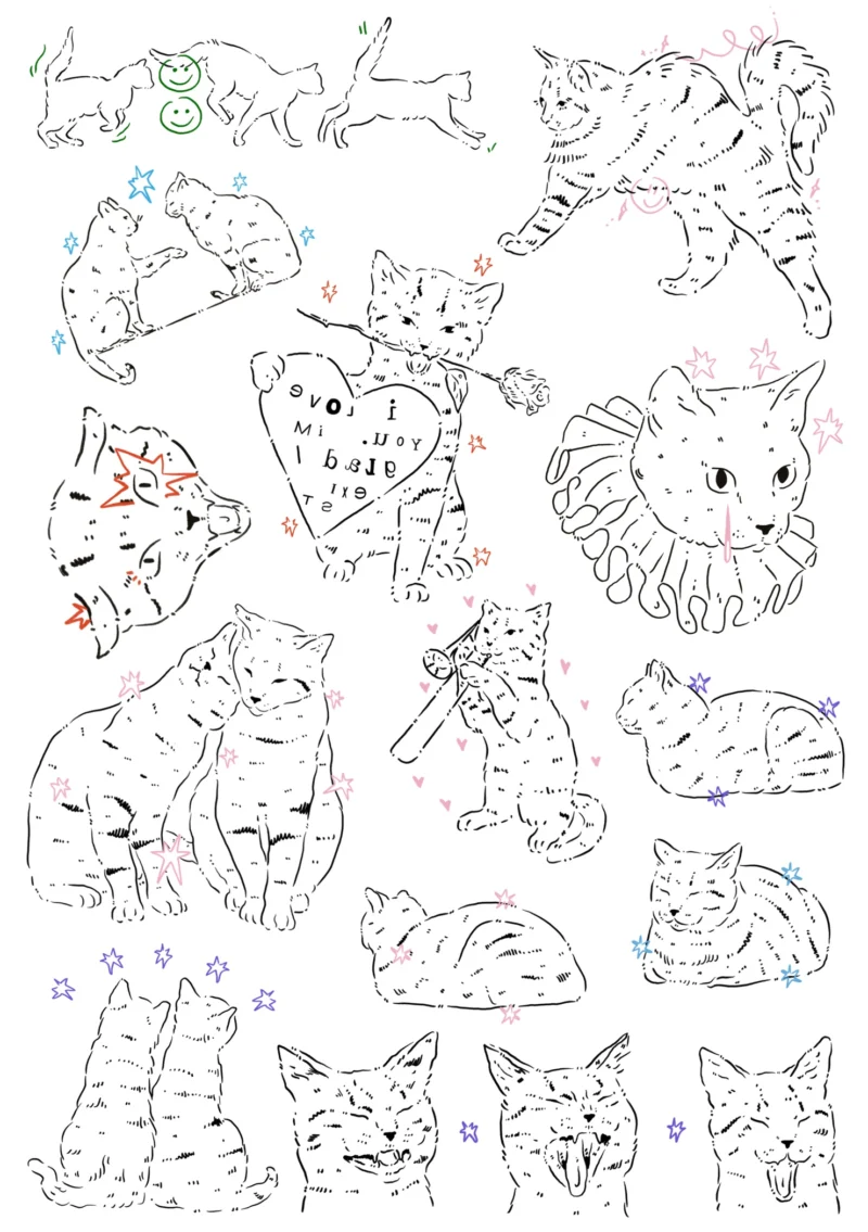 Cats Cats temporary tattoo