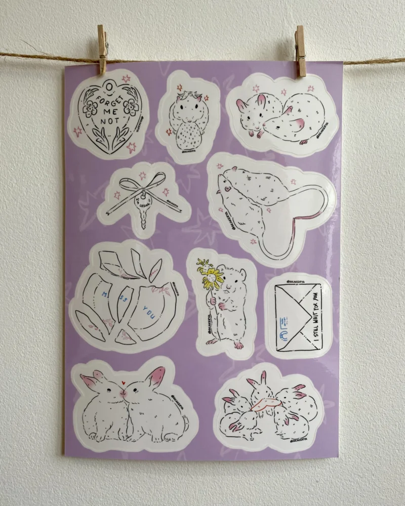 light pink stickers Сhildish stickers