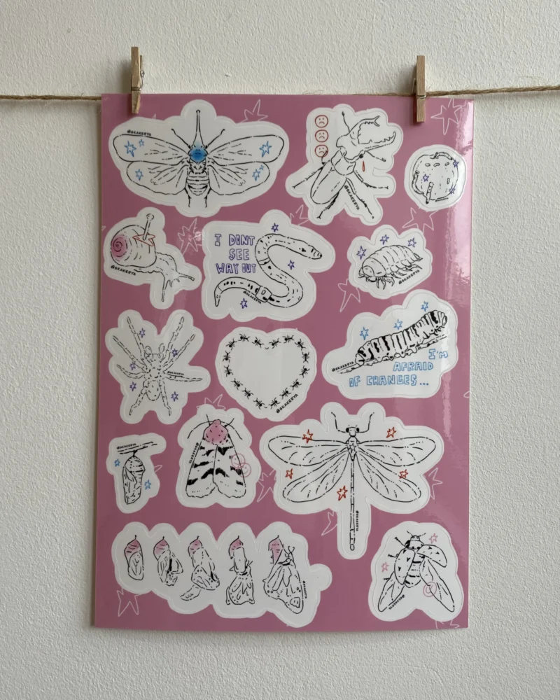 pink stickers Сhildish stickers