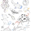sea tattoo Marine life temporary tattoo