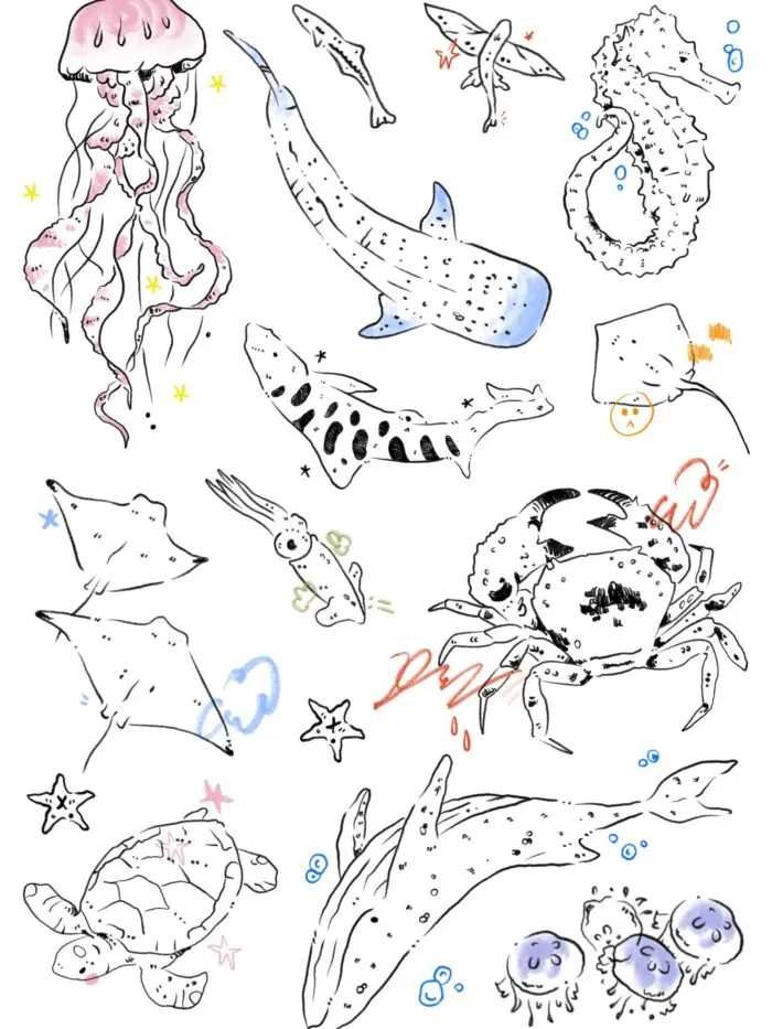 Marine life temporary tattoo